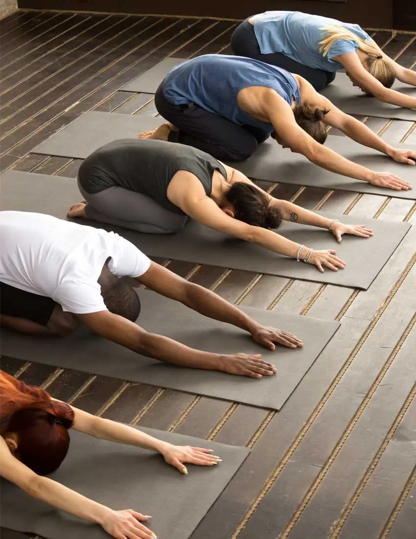 Group yoga session at yoga retreat in Rishikesh with iYoga Retreats students