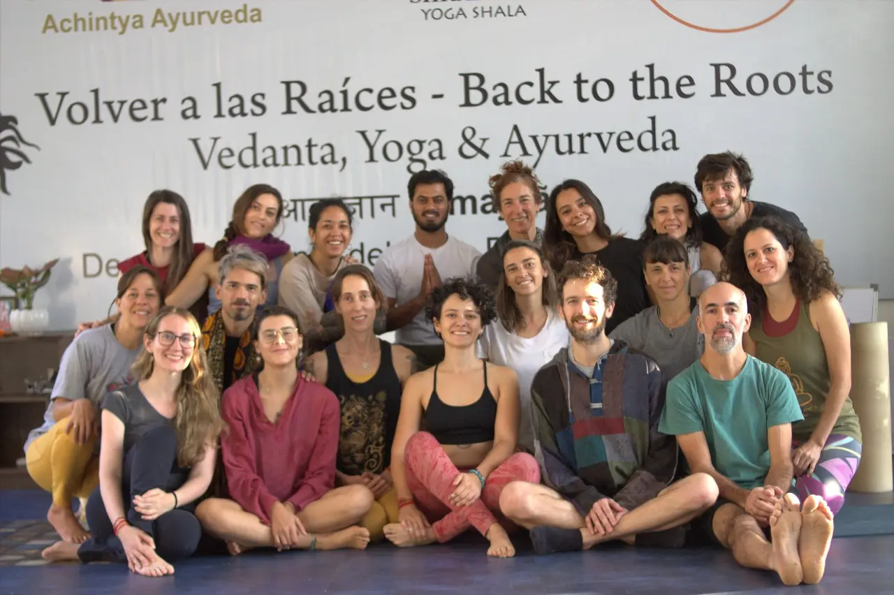 9 days yoga retreat in Rishikesh group yoga session in nature