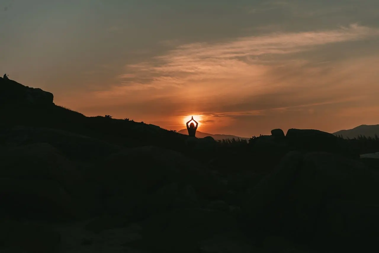 Morning pranayama and meditation session at a Rishikesh yoga retreat